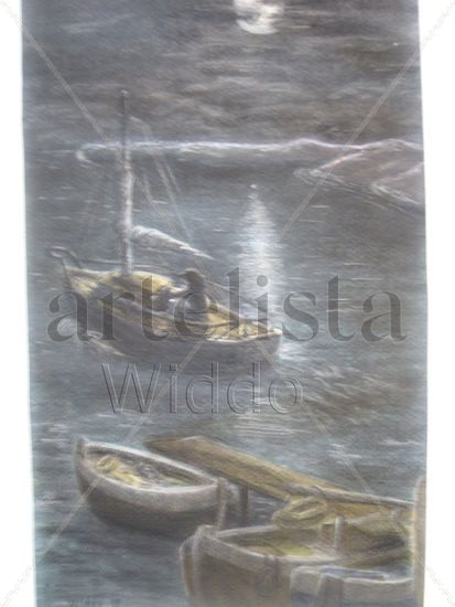 pesca nocturna Watercolour Paper Marine Painting