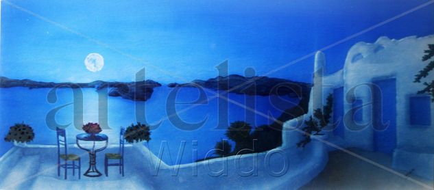 Santorini Azul Egeo  (original) Acrílico Otros Paisaje