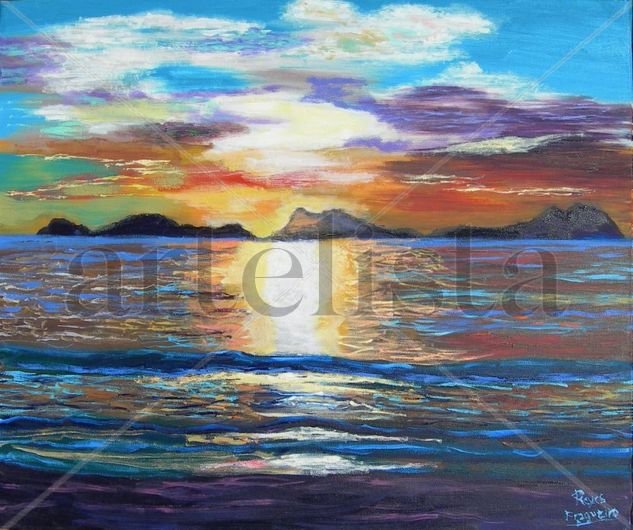 PUESTA DE SOL Oil Canvas Marine Painting