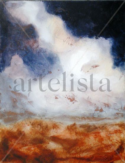 De nubes IV Oil Panel Landscaping