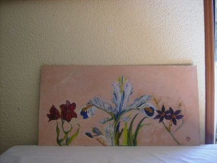 Flores sobre tabla