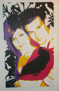 Retrato doble pop-art