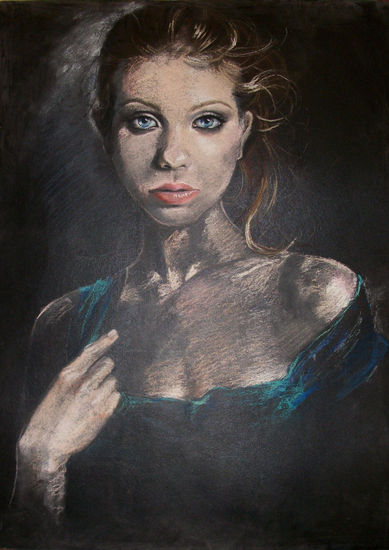 retrato en azul Oil Canvas Landscaping