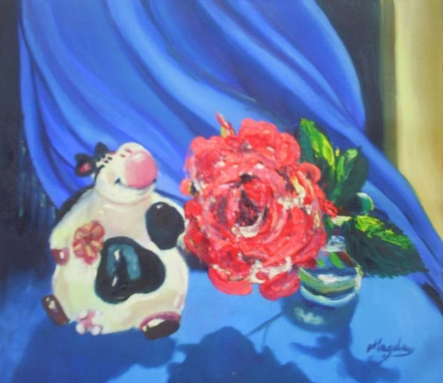 La bella,la bestia y yo Oil Canvas Still Life Paintings