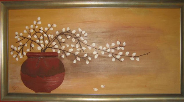 flor de cerezo Oil Textile Floral Painting