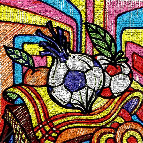 cebolla futbol Mixed Media