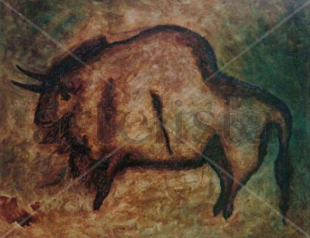 Bisonte herido Oil Canvas Landscaping