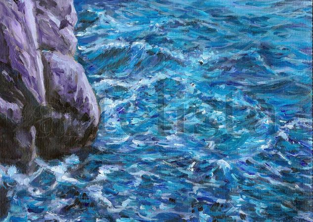 Rocas y mar Acrylic Paper Marine Painting