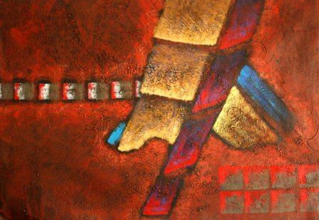 Abstracto en Rojo Acrylic Canvas