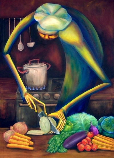 Bon Appétit! Oil Canvas Figure Painting