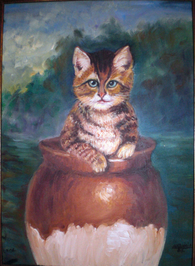 gato en botijo