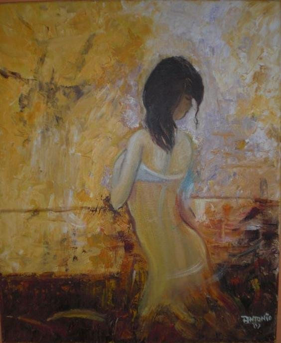 mujer en camison