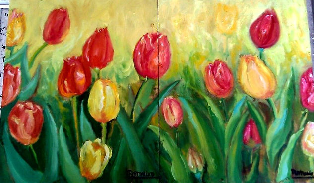 tulipanes Oil Canvas Floral Painting