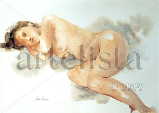 Desnudo sobre lado derecho