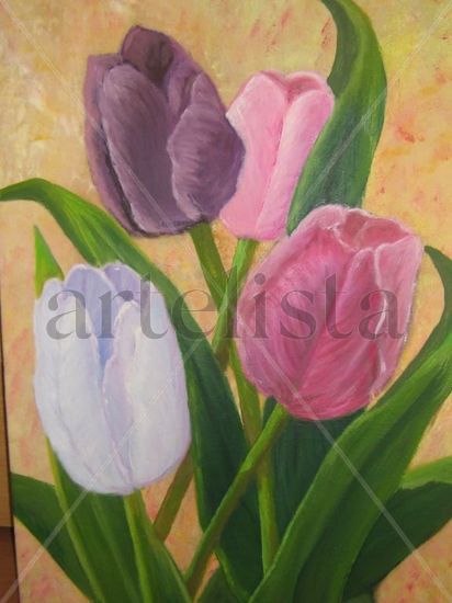 Tulipantes Oil Canvas Floral Painting