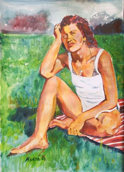 A pleno sol Acrylic Paper Portrait