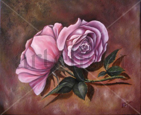 Rosas tendidas Oil Canvas Floral Painting