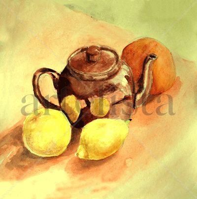 Tetera Oil Paper Still Life Paintings