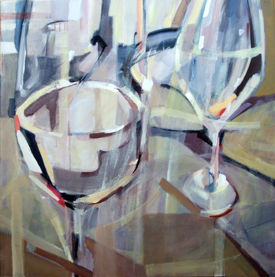 Vasos de agua Acrylic Canvas Still Life Paintings