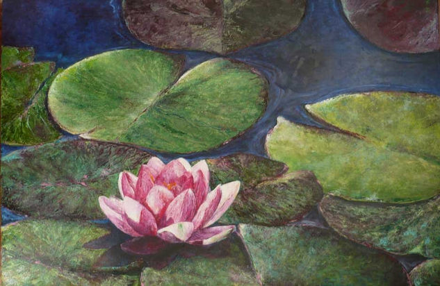 Nenufar  VI Oil Panel Floral Painting