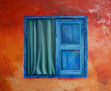 Ventana Azul con Visillo