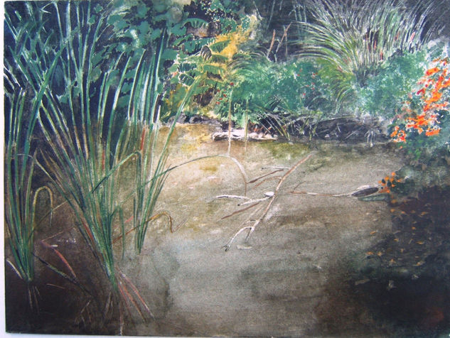 Serie ARCAS DE AGUA. En el jardín Watercolour Paper Landscaping