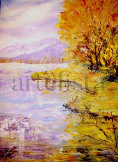 REFLEJOS EN LA LAGUNA Oil Canvas Landscaping