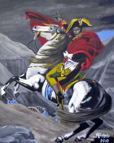 Napoleon Bonaparte überquert die Alpen (1801) Acrílico Lienzo Retrato