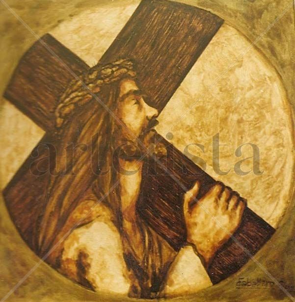 Jesús es cargado con la cruz