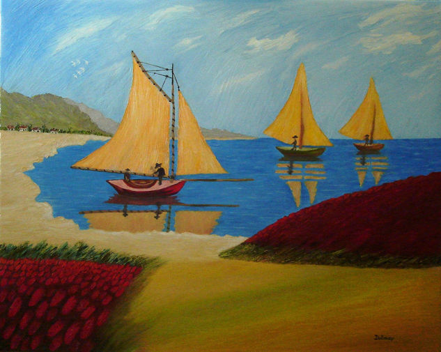 PARAISO DOS PESCADORES Oil Canvas Marine Painting