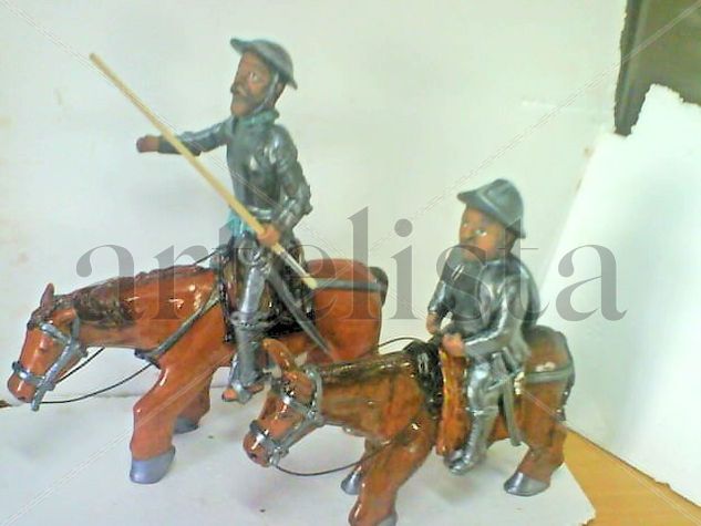 quijote y sancho panza esmaltados 