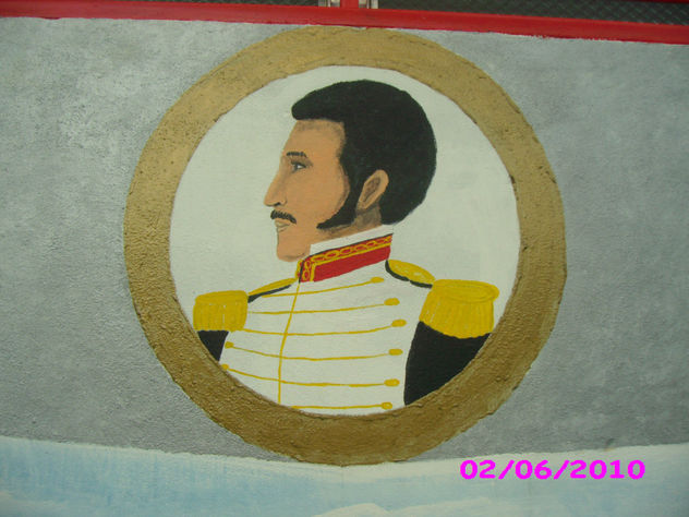 Detalle de la Pintura Mural SIMON BOLIVAR EN 1813