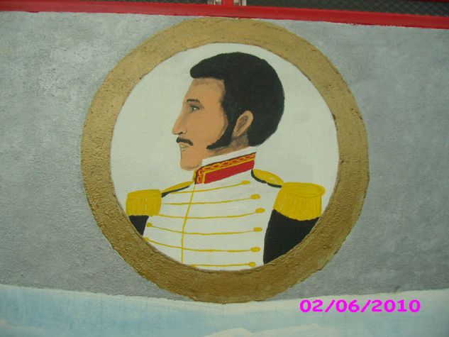 Detalle de la Pintura Mural SIMON BOLIVAR EN 1813 