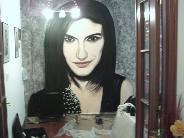 graffiti  Laura Pausini Oil Canvas Landscaping