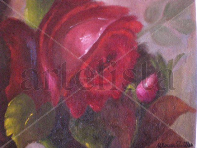 Rosa Oil Canvas Floral Painting