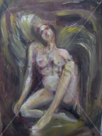 Angel Desnudo Oil Panel Nude Paintings