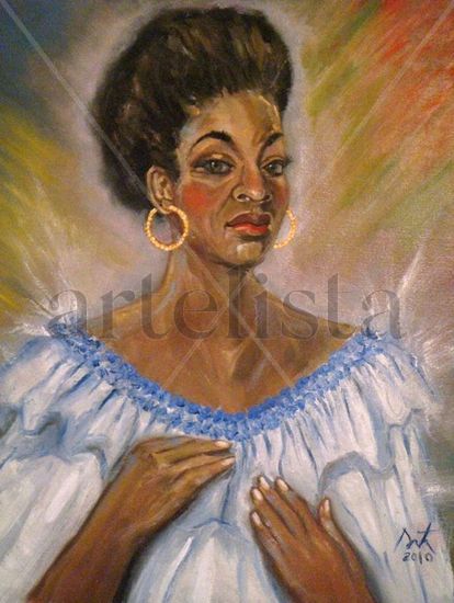 AFRICAN SPIRITUAL ENTITY Oil Canvas Portrait