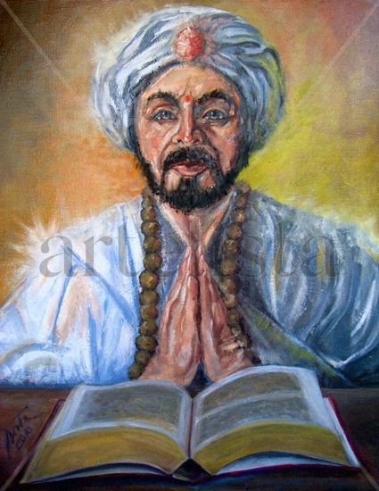 HOLY MASTER Oil Canvas Portrait