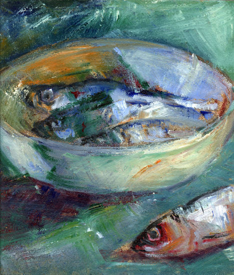 sardinas Óleo Tabla