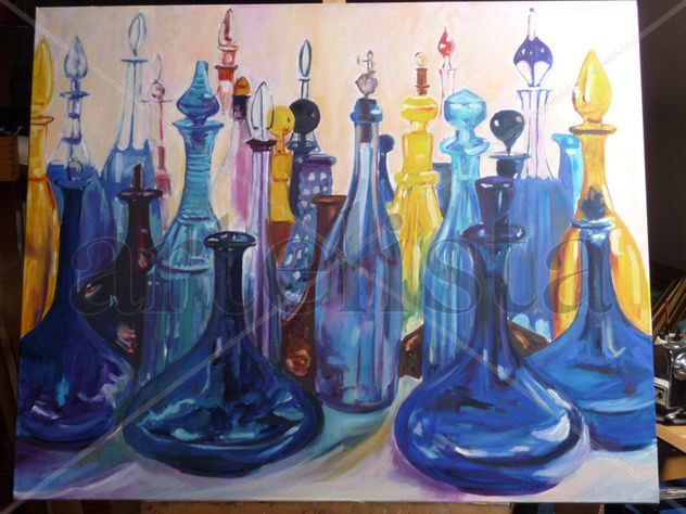 BOTELLAS EN AZUL