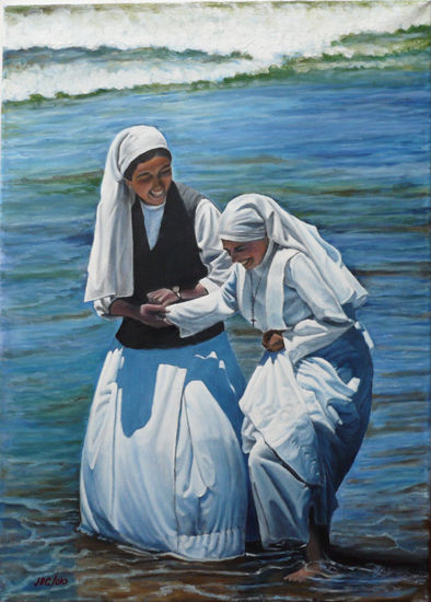 una mojadita Oil Canvas Marine Painting