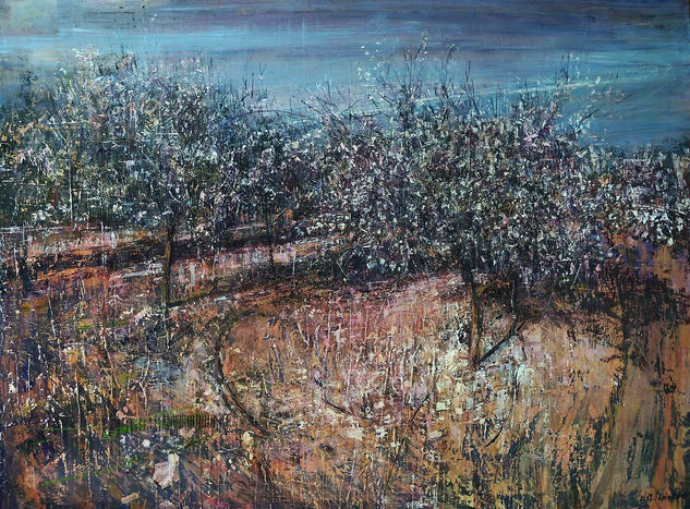 Campo de almendros II Acrylic Canvas Landscaping