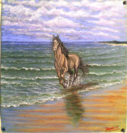 Caballo en la playa