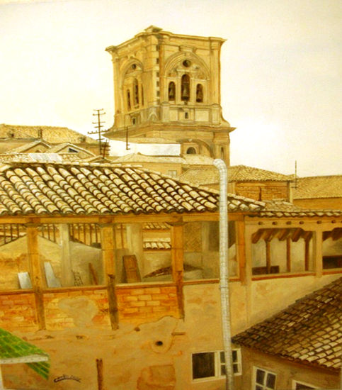 Torre Campanario Catedral Óleo Lienzo Paisaje