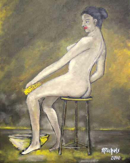 Une femme à la toilette Acrílico Lienzo Desnudos