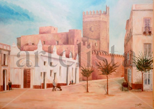 Antigua bajada del castillo Oil Canvas Landscaping