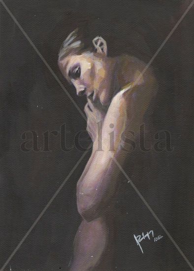 desnudos y retratos Óleo Cartulina Desnudos