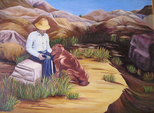 Conversación entre amigos Oil Canvas Landscaping