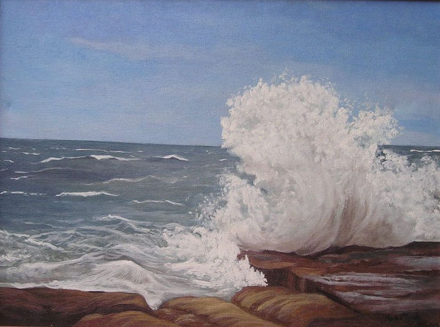 Furia en el Mar Oil Canvas Marine Painting