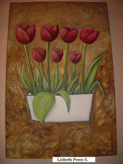 Tulipans Oil Canvas Landscaping